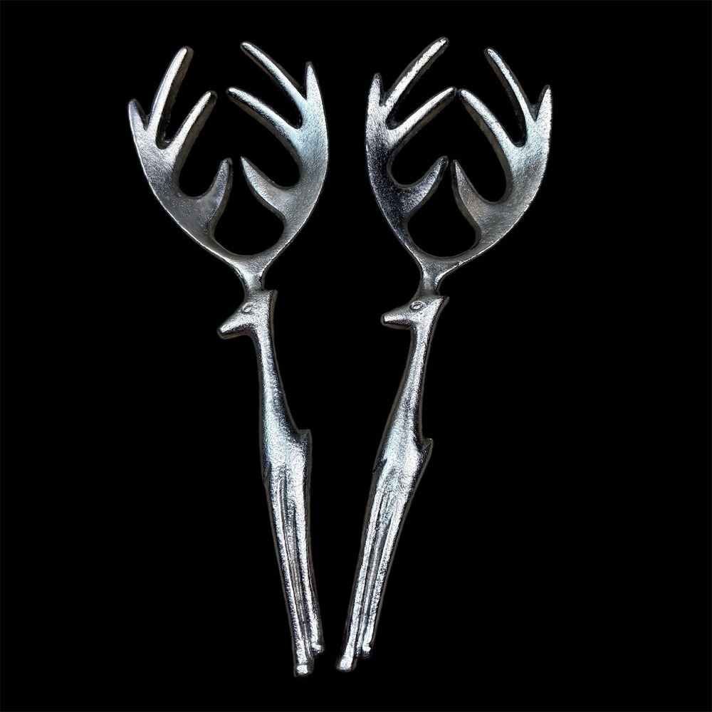 Pottery Barn Reindeer Salad Servers 11" Unique Kitchen‎ Serving Utensils